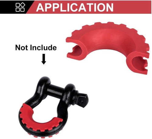 D Ring/Shackle Isolator Kit,1 Pair Red D-Ring Isolator and 4 Pcs Washers Dring - Picture 5 of 7