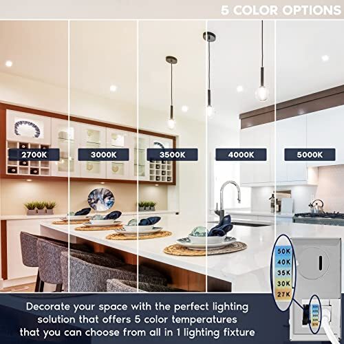 3 Inch Square LED Recessed Ceiling Light with Junction Box, 10W, 5CCT - Picture 3 of 8
