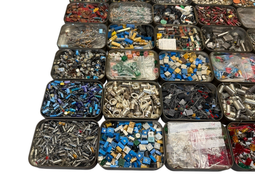 30x Vintage tobacco tins full with electrical components - Picture 2 of 9