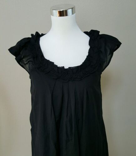 Abito OLD NAVY nero con volant e cappuccio manica scollo a scoop taglia SMALL foderato NUOVO CON ETICHETTA - Foto 2 di 10