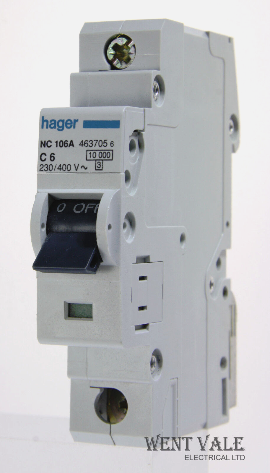 Hager NC106A-463705-6 - 6a Type C Single Pole MCB Used