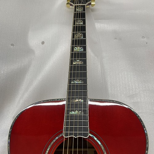 43 Inch Jumbo Solid Spruce Acoustic Guitar Maple and Koa Body Abalone Inlay - Picture 8 of 8