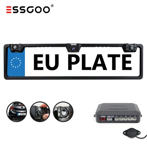 ESSGOO Nummernschild Sensoren Einparkhilfe IP67 Wasserdicht 170° Rückfahrkamera - Bild 1 von 10