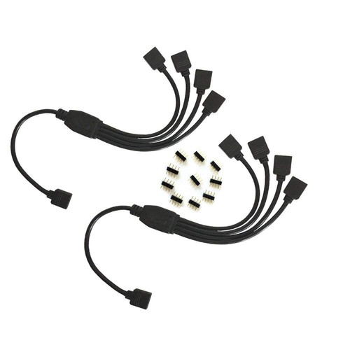 1/2/3/4-Way 5V 3 Pin 12V 4pin PC RGB ARGB LED Strip Splitter Cable Connector    - Afbeelding 1 van 9