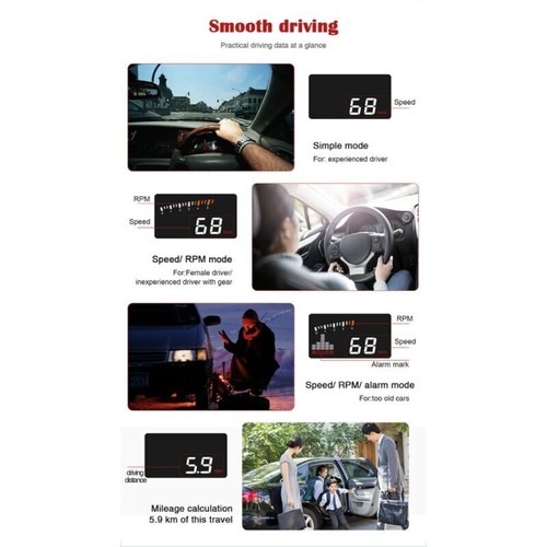 Car Head Up Display OBD2 II HUD Projector Speedometer MPH On-Board Diagnostic - Bild 5 von 11