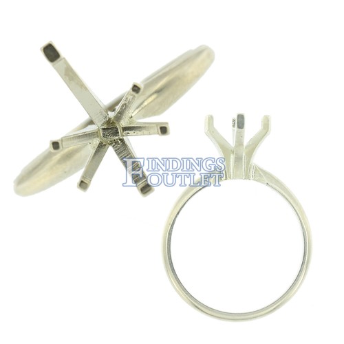 14K Weißgold Birne Verlobungsring Solitär Ring 6 Krappenfassung massive Fassung USA - Bild 5 von 5