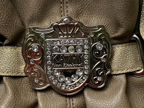 Borsa a tracolla Kathy Van Zeeland marrone con dettagli fibbia impreziositi borsa hobo sachel - Foto 8 di 19