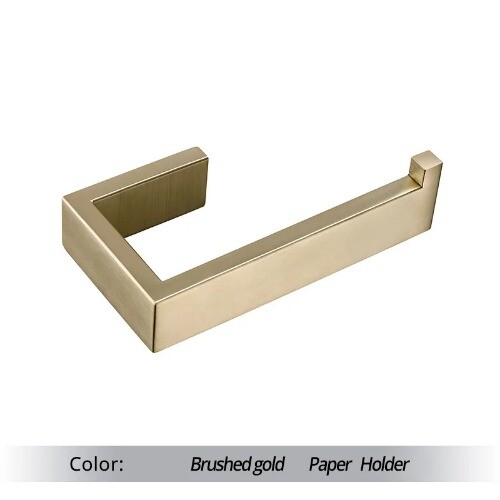 Brushed Gold Bathroom Accessories Set Stainless Steel Toilet Roll Holder Wall - Picture 11 of 35