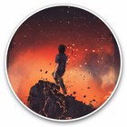 2 x Vinyl Stickers 30cm - Surreal Fantasy Volcano Gaming Cool Gift #14028