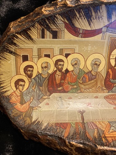 Vintage Greek Icon Last Supper 80’s - Picture 3 of 8