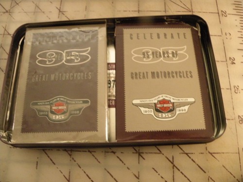 95th Anniversary Harley-Davidson Numbered Collector Tin 2 decks 1 UNOPENED - Picture 2 of 2