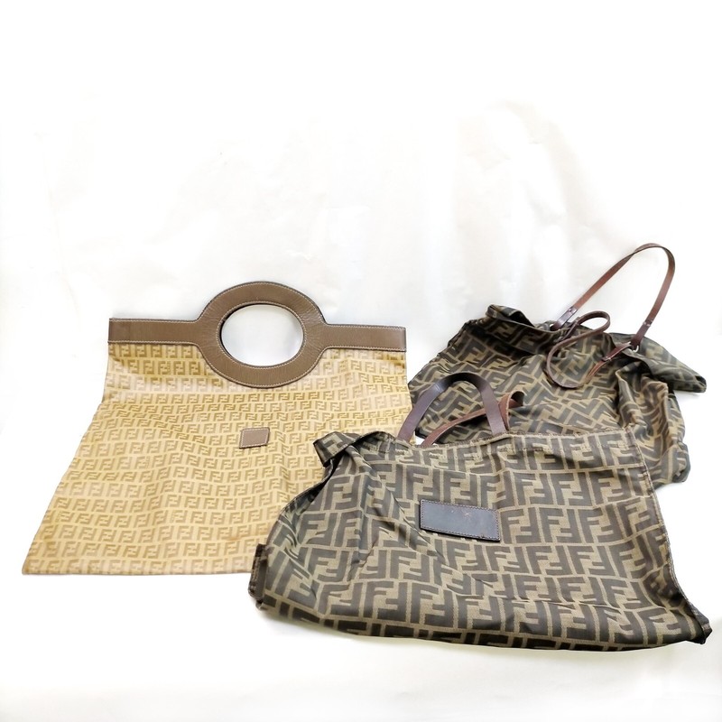 Fendi Hand Bag 3 pieces set Canvas PVC Browns Canvas 1014679 Fendi Hand Bag 3 pieces set Canvas PVC Browns Canvas 1014679