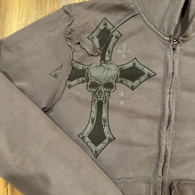 Affliction Live Fast Size Medium Full Zip Goth Y2K Hoodie UFC