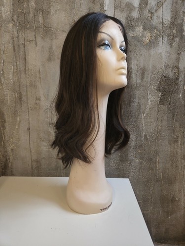 NWT NEW YAFFA WIG 100% DARK BROWN EUROPEAN VIRGIN KOSHER HUMAN HAIR 20" LACE TOP - Picture 4 of 8