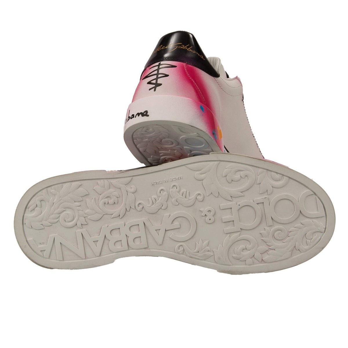 Dolce & Gabbana DG クッションスニーカー ホワイト/ピンク Dolce & Gabbana DG Cushion mixed-material Sneakers | White
