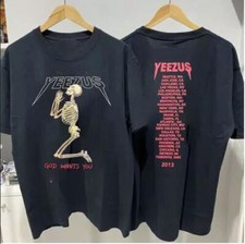 Kanye West 2013 Yeezus Tour God Wants You Cotton Black Unisex T-shirt