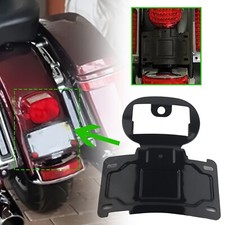 Black License Plate Relocation Holder Bracket Kit For Harley Touring Motorcycle