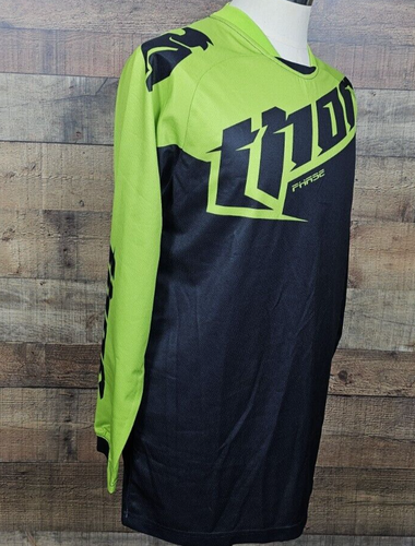 Small THOR Motocross Jersey Shirt Racing BMX Dirt Bike Phase Green Black - Picture 4 of 6