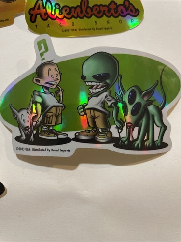 Y2K Vintage Psychedelic Alien Vending Machine Stickers Lot Of 14 ODM Shrooms 420 - Picture 13 of 16