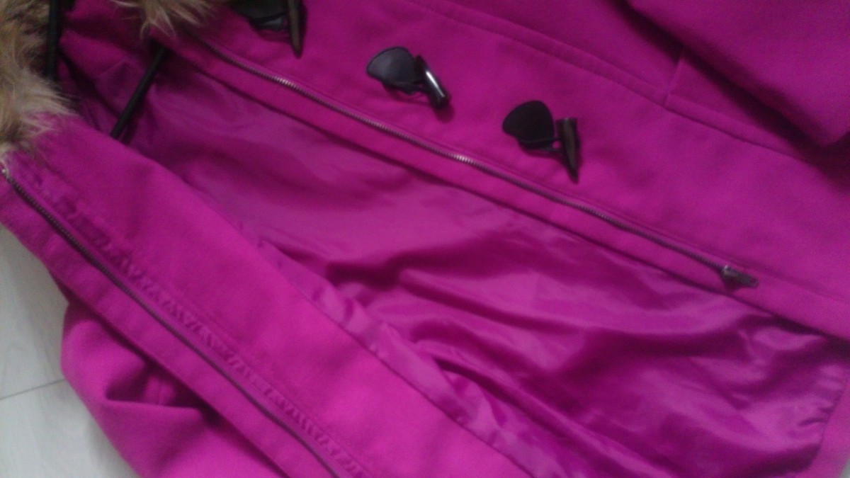 Veste Fausse Fourrure Violet Fushia H&M Taille 6 (EUR 34) - Occasion Très Bon état