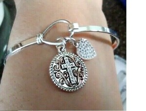 Silver Expressions By Larocks Bangle Bracelet Faith Love Hope Ebay Larocks Bangle Bracelet Faith Love Hope