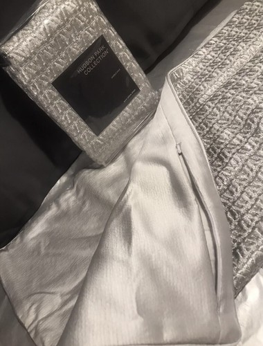 SET 5 PZ ~ Piumino/Findere KING Onda Marmo Jacquard Texturizzato/Grigio Beige Argento NUOVO - Foto 11 di 14