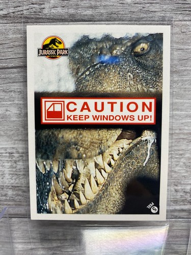 Adesivo Topps Jurassic Park Trading Card 1993 Attenzione Tieni alzate le finestre! - Foto 1 di 2