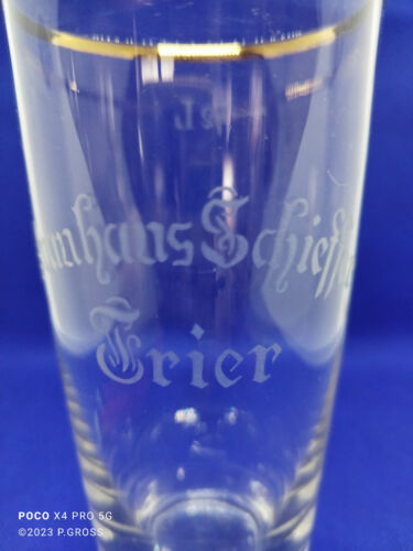 RARITÄT 1/2 L Bierglas um 1900 ? BRAUHAUS SCHIEFFER TRIER selten . - Bild 3 von 7
