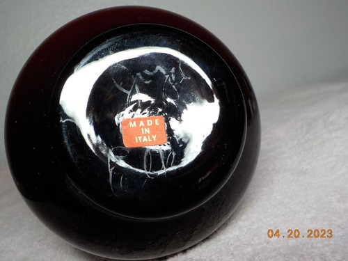AMETHYST & WHITE EMPOLI CASED ART GLASS VASE W/HANDPAINTED FLORALS/ JOYCE ELKINS - Picture 14 of 14