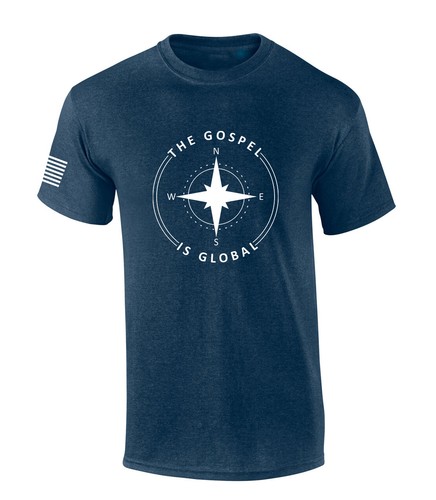 The Gospel Is Global Compass Cross Bible Scripture Mens Christian Tshirt Jesus
