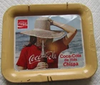 Vintage Small Coca Cola Metal Tray: Disfrute Coca-Cola Da Mas Chispas 6.5x7.5"