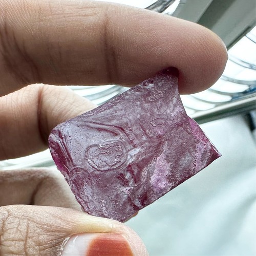 LAB CREATED 19.00 CT EXCELLENT RUBY CHATHUM #5 ROUGH CORUNDUM (Half Boule) GEMS - Picture 2 of 3