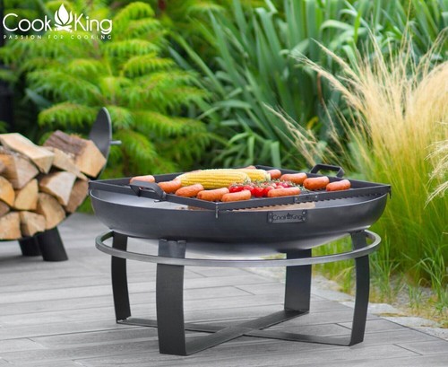 Fogón Viking Ø 70 cm Fogón para Jardín de Acero Cesta de Fuego Gril - Imagen 6 de 8
