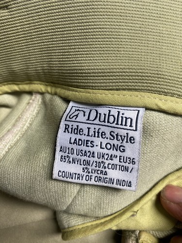Dublin Vintage Horse Riding Pants Slacks Sz 24 Ladies Long Tan Khaki Equestrian - Picture 8 of 18