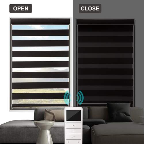 Motorized Zebra Blinds Roller Shade Waterproof Horizontal Window shades - Bild 25 von 48