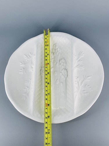 Vintage White Ceramic Asparagus Divided Plate California USA # 609 - Picture 4 of 4