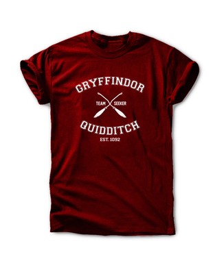 Quidditch T Shirt Harry Potter Hogwarts Gryffindor Hermione Ron Tee Team Top