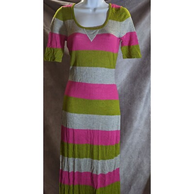 Only Green Pink And Grey Striped Maxi Dress | eBay
