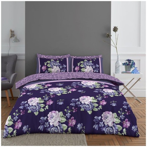 Reversible 4 Piece Duvet Cover Set with Bedsheet & Pillowcase Single Double King - Picture 31 of 72