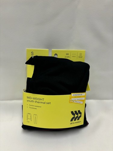 All in Motion Mid-Weight youth thermal set S/M/L Black - Picture 1 of 4