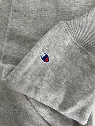Champion Men's Hoodie, Reverse Weave, Fleece Pullover Sweatshirt Oxford Grey - Picture 8 of 11