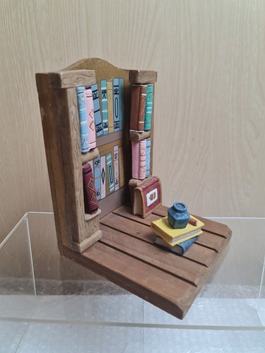 RINCÓN DE BIBLIOTECA EXTREMO DE LIBRO decoración de estantes de madera marrón 5x7 pulgadas conjunto Winnie the Pooh - Imagen 10 de 12