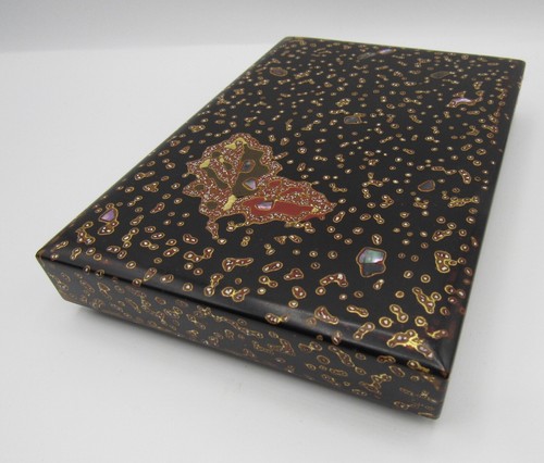 Caja de laca wakasa japonesa vintage firmada/estampada 4,75x6,75" - Imagen 7 de 24