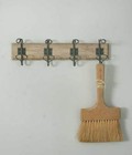 Wood and Metal Coat/Hat Rack, 4 Hooks, Shabby/Farmhouse/Urban Decor