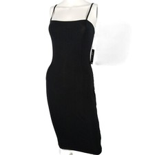 Express Bodycon Dress Women's Size XS Black Stretch Knit Spaghetti Straps