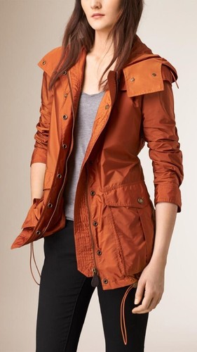 Women Burberry Brit Jacket Maidleight Hooded Roll Sleeve US12 - Picture 6 of 17