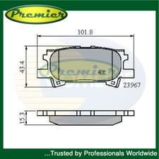Set pastiglie freno posteriori Premier adatte a Lexus RX 2003-2015 2.4 3.0 3.3 3.5