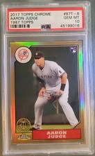 Aaron Judge RC Rookie 2017 TOPPS CHROME ⭐REFRACTOR⭐ 1987 Topps  GEM MINT PSA 10 