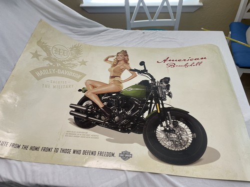 2009 Harley Davidson American Bombshell 2 Sided Poster Marisa Miller 22" x 33" - Picture 7 of 11