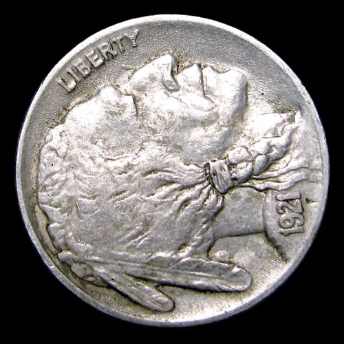 1921 2 Federn Büffelnickel ---- schöne Fehlermünze ---- #058E - Bild 2 von 4